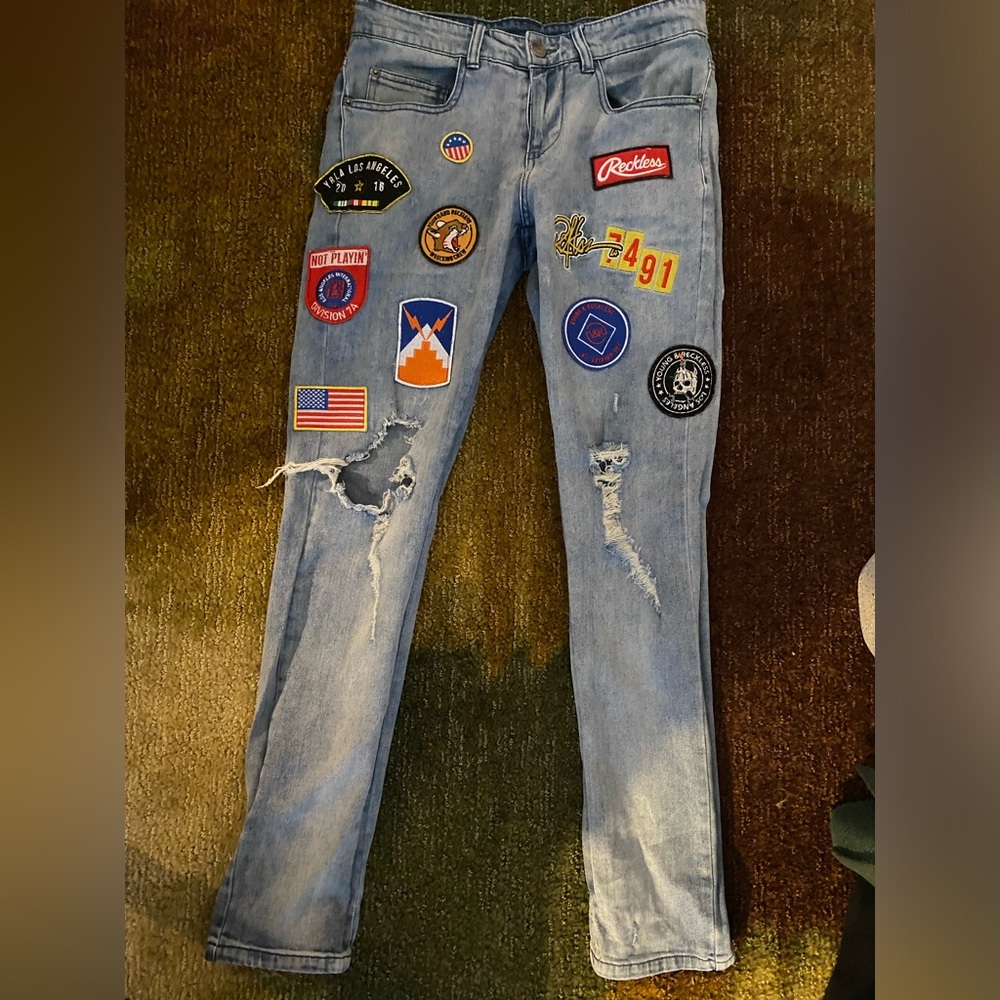 30x30 Young&Reckless Regular Wash Blue Slim Skinny Jeans… (Used)